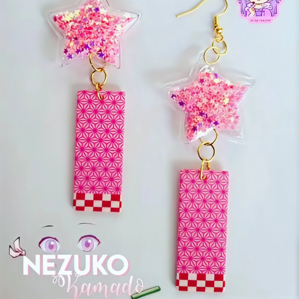 Hanafuda Earrings Manga Inspired Anime Fashion Acrylic Cosplay